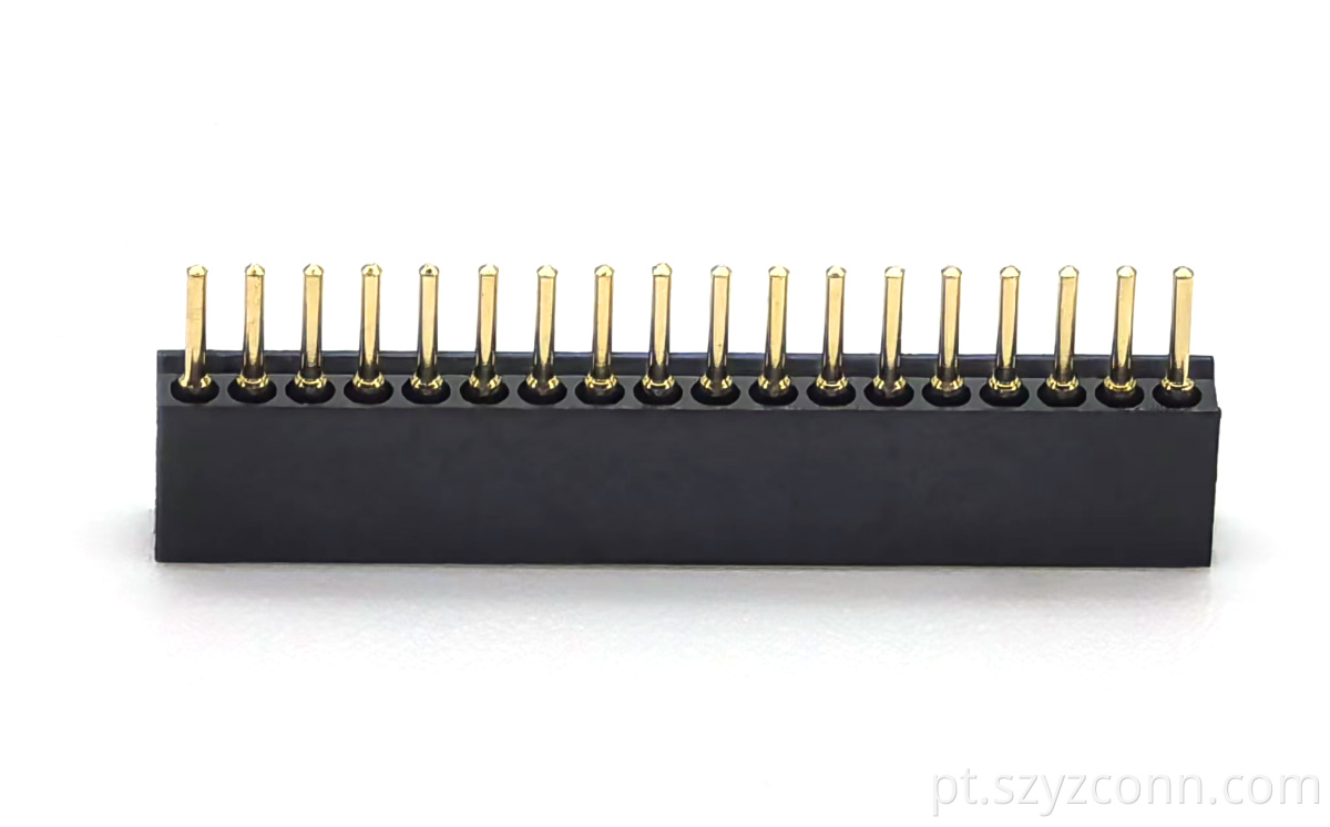 1.27mm Pitch Machined Female Header Connector Straight H:4.1mm 18P